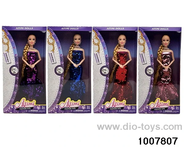 4 MIXED PACKAGES 11.5 INCH SOLID DOLL WITH 9 JOINTS IN WINDOW BOX