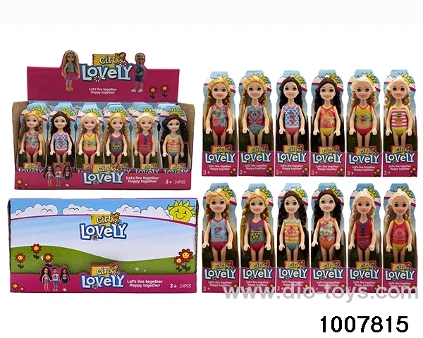 12 MIXED PACKAGES 5.5 INCH SOLID DOLL IN DISPLAY BOX