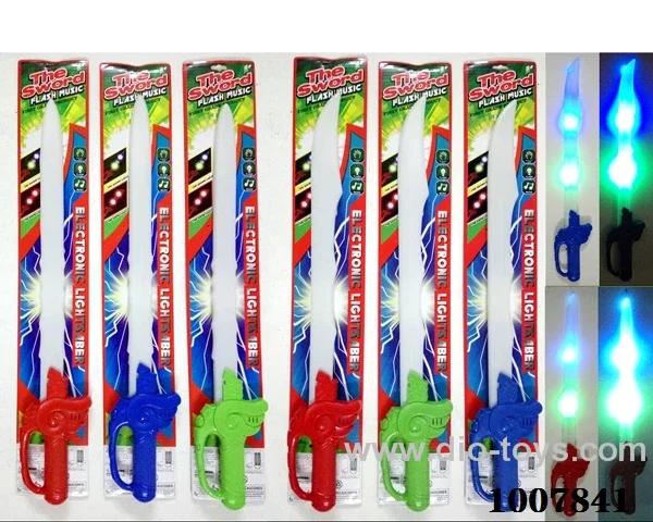 52cm Glowing knife  with  light & music 2 sets mixed loading in Tied On Card