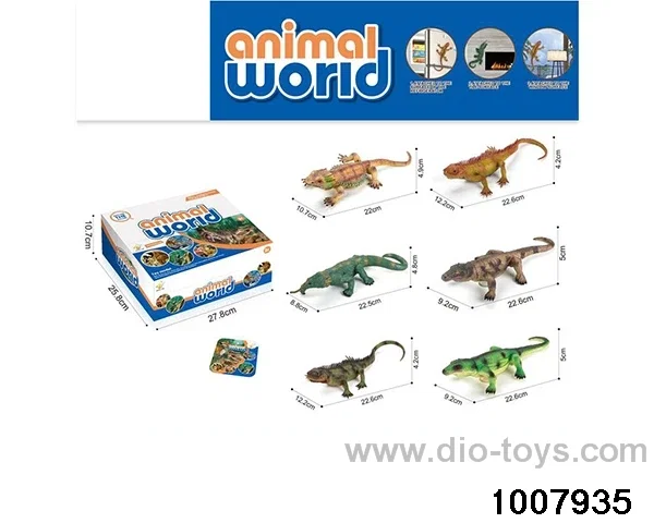 12 8-inch lizards in 6 mixed suits [simulation in display box