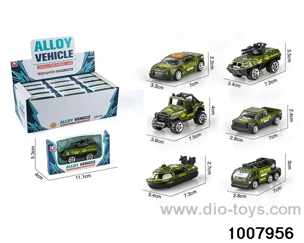 (GCC)6 sliding military alloy cars (24PCS) in display box