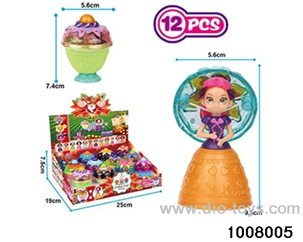 Mini cupcake Barbie (12 houses) (hard glue head) in display box