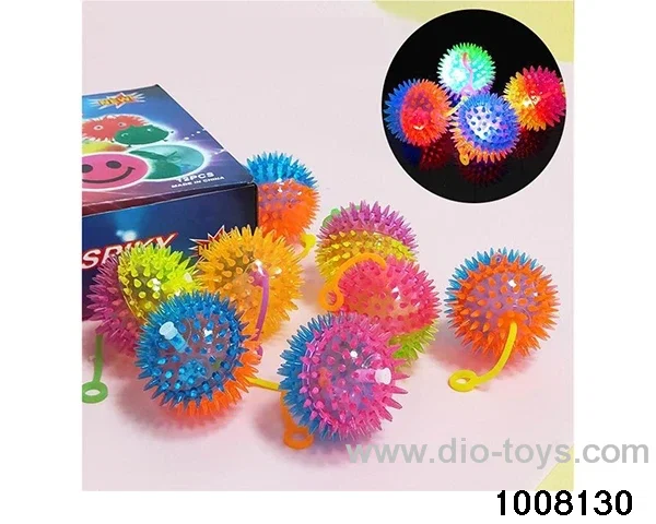 Flash elastic massage ball Jumping ball with spike ball Glow massage ball Pet toys stall night market wholesale  in display box