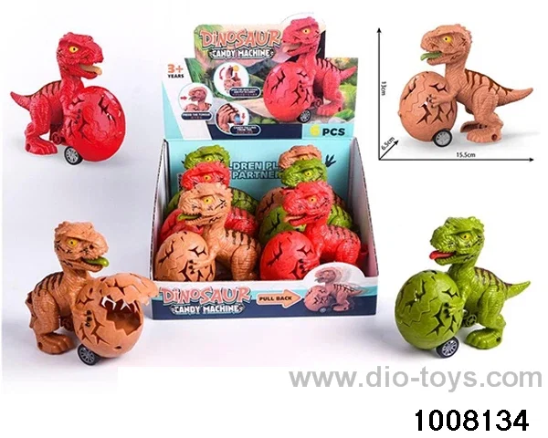 TYRANNOSAURUS REX EGG SUGAR MACHINE 6PCS IN DISPLAY BOX