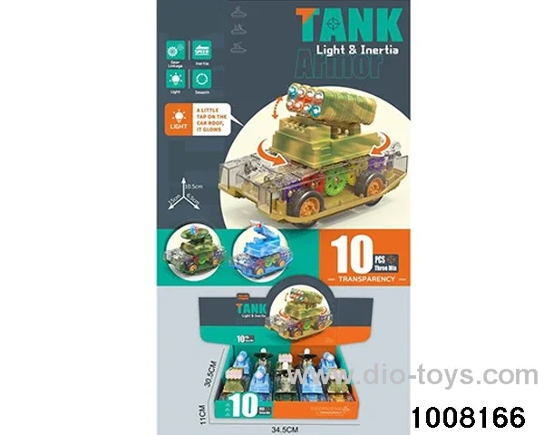 Light gear inertial missile car (10PCS single price) in display box