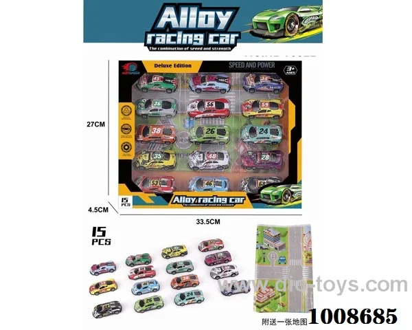 15PCS pull back alloy car in Window box