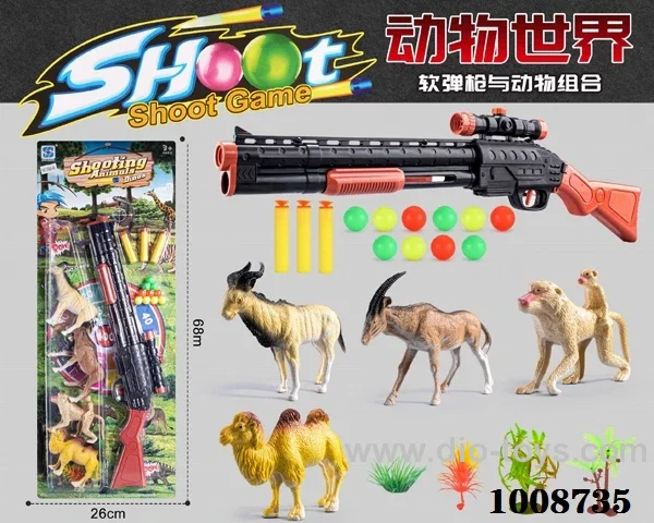 Soft Shot Gun with Animal in  Blister card
