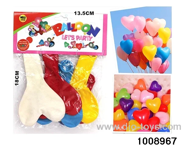 10 Peach Heart Balloons in PP bag with header