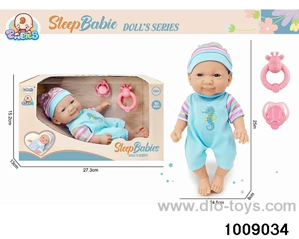10 inch newborn baby+ringing bell+pacifier in window box