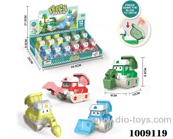12pcs Inertial vehicle Movable joint 4color mixed loading  in display box