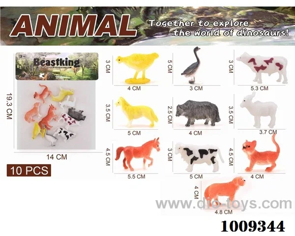 10pcs Animal suit in PVC bag