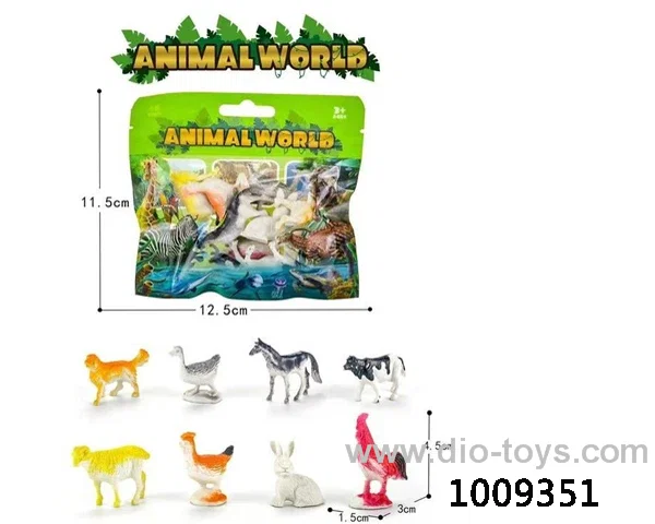 8pcs Animal suit in bag