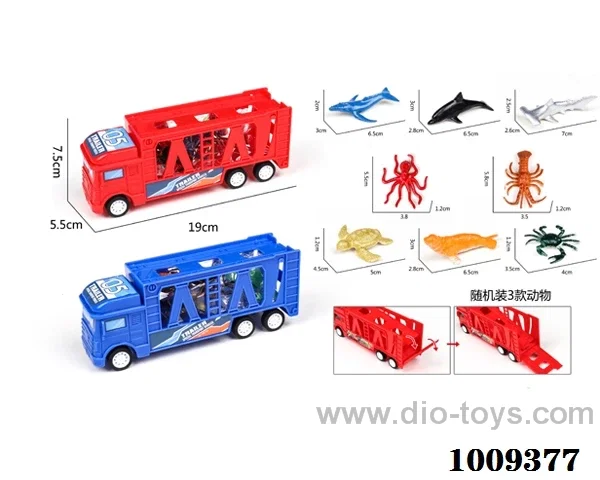 friction Animal carrier with 3pcs animal &1pcs tree in opp bag