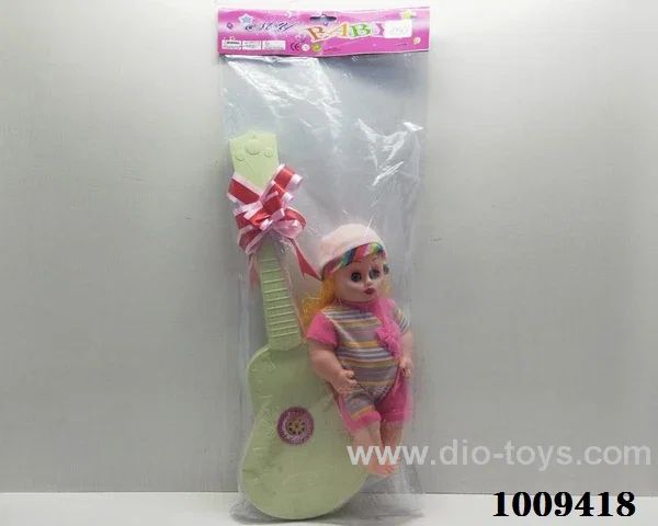 12 inch doll with guitar in PVC bag