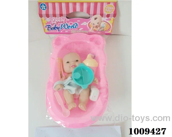 7 inch doll with Bath set in PVC bag