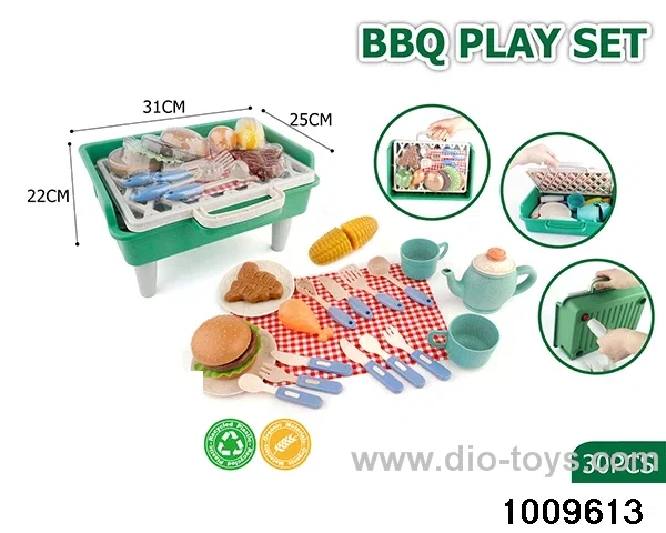 Barbecue with tableware in Hand box