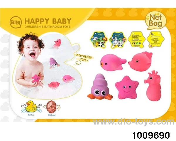 Soft plastic doll playing in water in Net bag