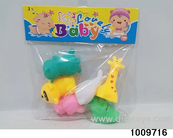 Bathroom water playing vinyl animals 6 6 mixed_x000D_
Pack in PP bag with header