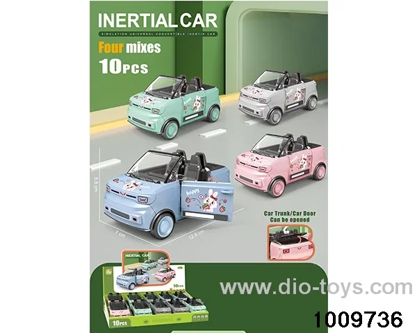 Convertible mini inertial police car (1 box of 10) in display box