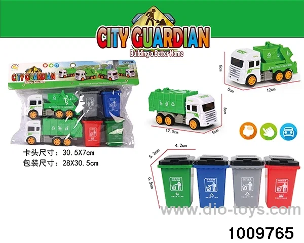 Sanitation vehicles/trash cans in poly bag header