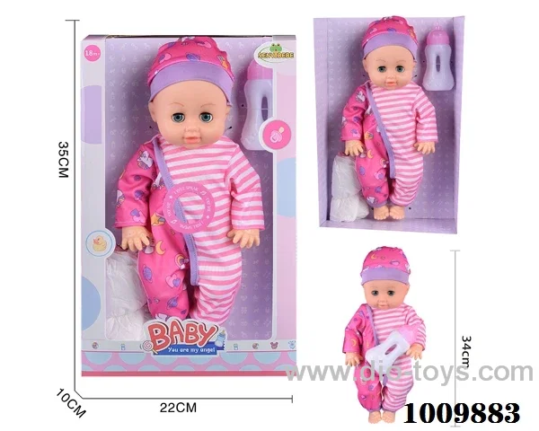 15 inch  Water doll,Movable eyes with  milk bottle ，diaper&With 6-sound IC