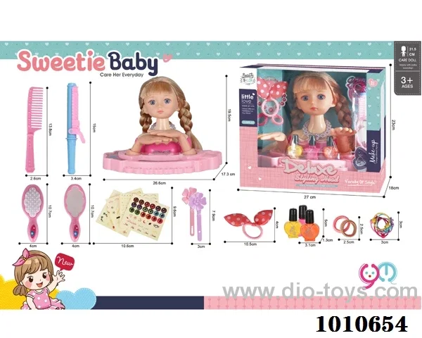 Half doll dressing set in window box