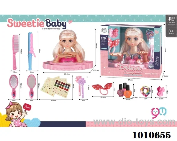 Half doll dressing set  with movable eye in window box
