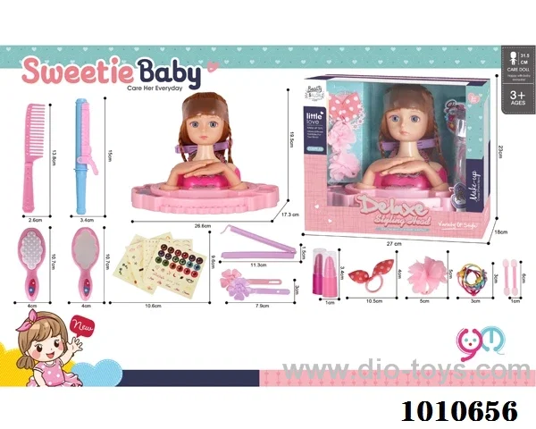 Half doll dressing set in window box