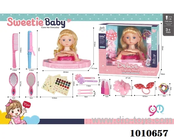 Half doll dressing set in window box