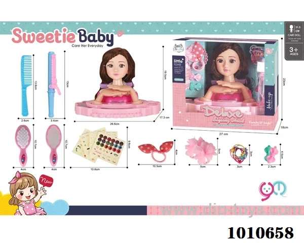 Half doll dressing set in window box