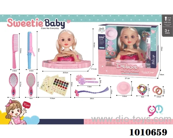 Half doll dressing set in window box