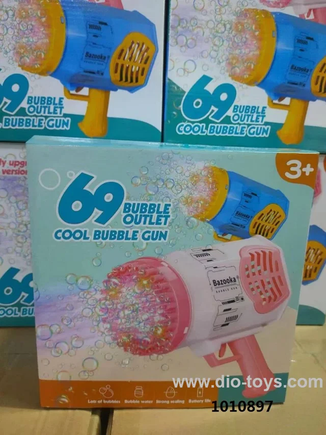 69 holes bubble  gun with light in color box