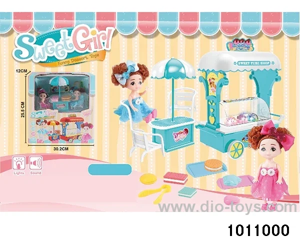 Cookie cart with light and music in window box