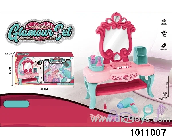 Dressing table with accessories in window box