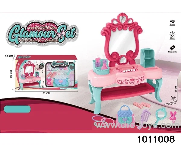 Dressing table with accessories in window box