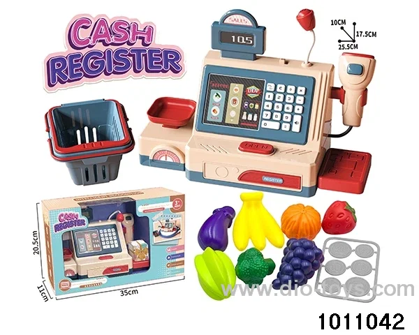 Cash register fruit suit in window box