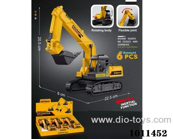 6pcs Inertial engineering vehicle in Display box