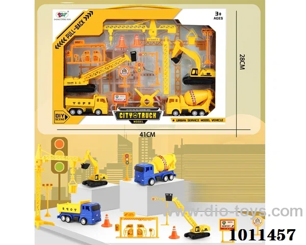 pull back car set in color box
