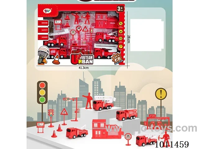 pull back car set in color box