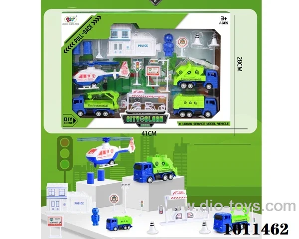 pull back car set in color box