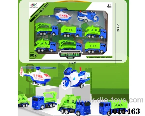 pull back car set in color box