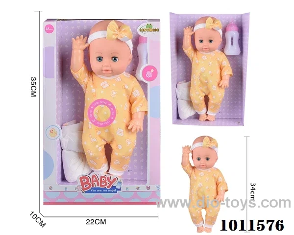 15inch blow bottle ,movable eye drink water doll With 6-sound IC