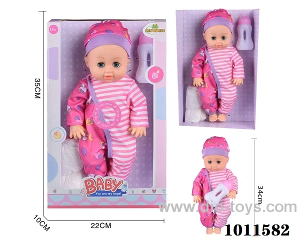 15inch blow bottle ,movable  eye drink water doll,with Absorbent milk bottles,diaper & 6-sound IC.