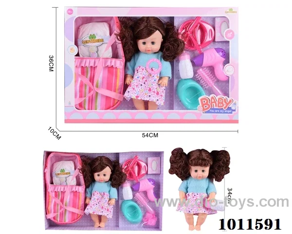 15inch blow bottle ,movable eye doll ,with 6-sound ic in Window box