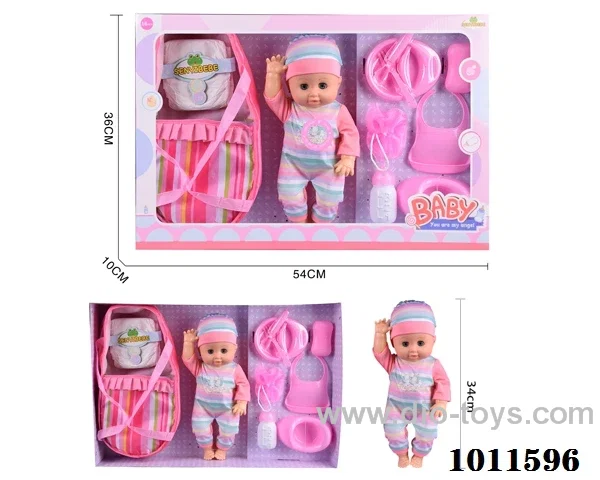 15inch blow bottle ,movable eye doll,with  6-sound IC in Window box