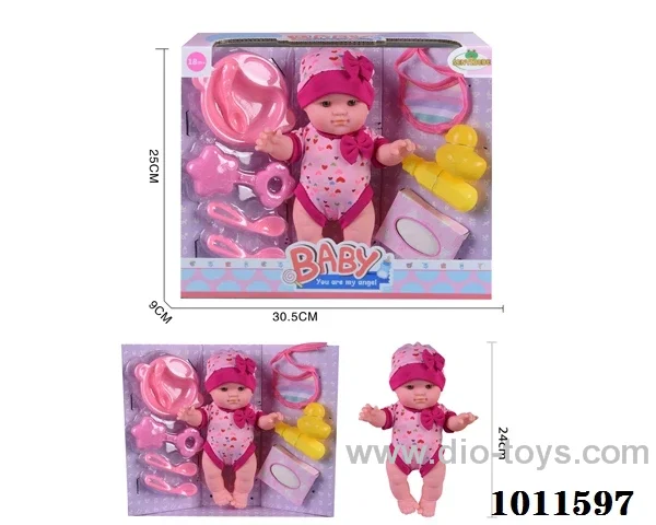 10 inch doll with  bottle Scarf. Duck. Tissue_x000D_
Tableware. Ring the bell etc  without_x000D_
IC