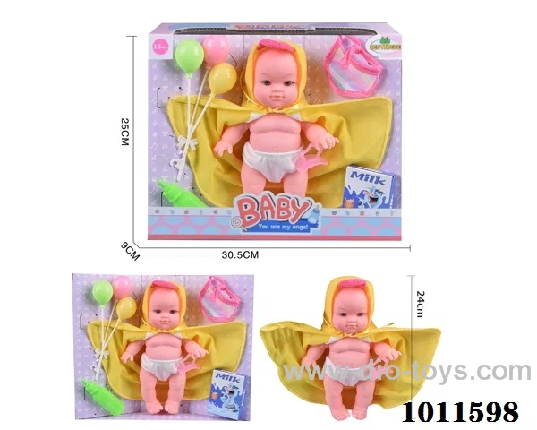 10 inch doll with  bottle Scarf. Duck. Tissue_x000D_
Tableware. Ring the bell. without_x000D_
IC