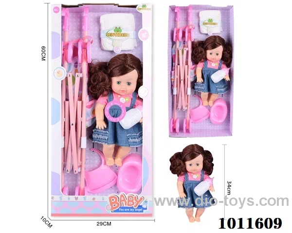 15inch blow bottle ,movable eye drink water doll,with  6-sound ic in Hand box