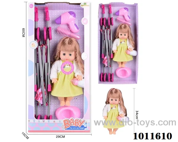 15inch blow bottle ,movable eye drink water doll,with 6-sound ic in Hand box