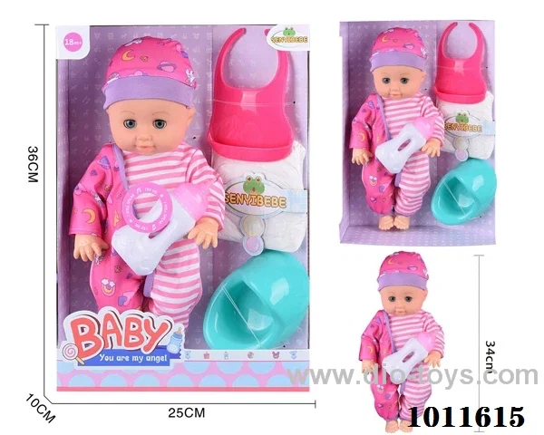 15inch blow bottle ,movable eye drink water dollwith  6-sound ic in Window box
